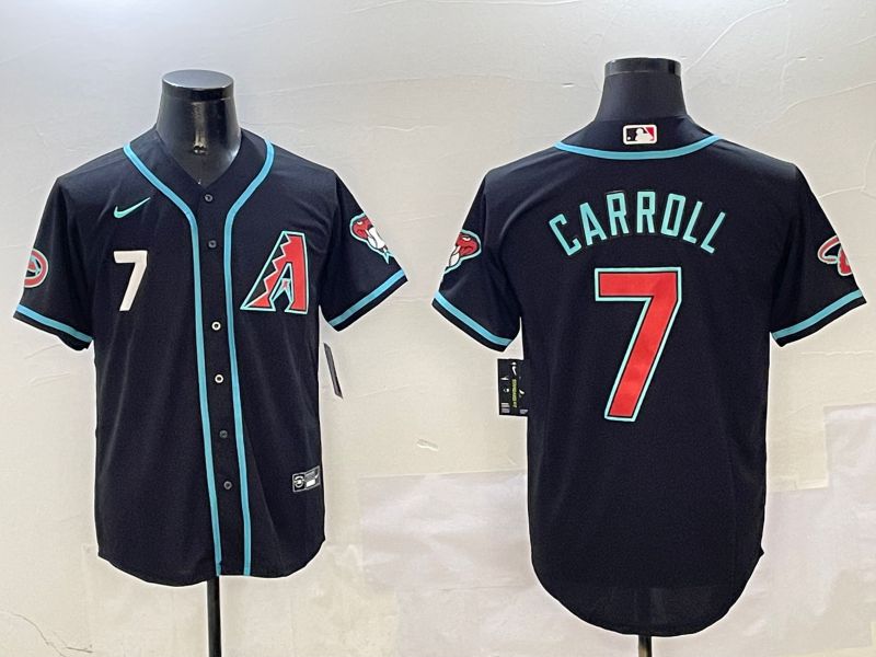 Men Arizona Diamondback #7 Carroll Black Game 2025 Nike MLB Jersey style 15->arizona diamondback->MLB Jersey